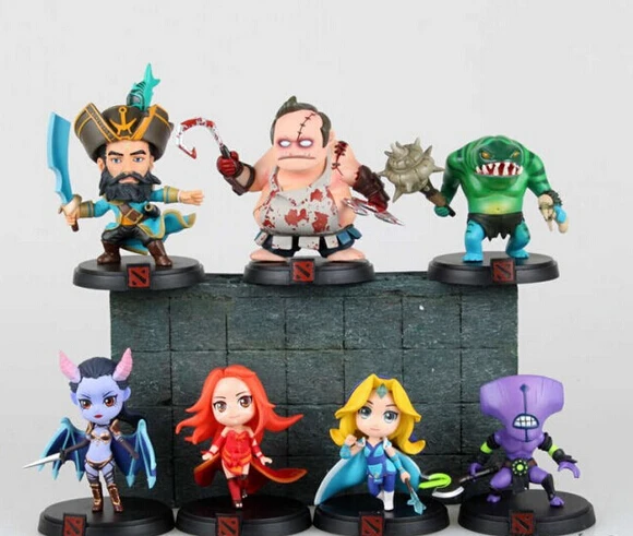 

Newest anime 7pcs/set Q version game Dota2 pvc figure model toy tall 12cm in box hot sell.