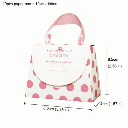 Миниатюрная бумажная коробка подарочная сумка сумочка формочка для шоколадных конфет детский душ подарочная упаковка Свадьба День рождения любимые пакеты 10 комплектов - Цвет: Pink 10sets
