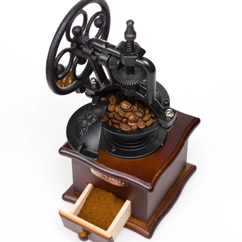  Manual Coffee Grinder Retro Wooden Coffee Bean Mill Grinding Ferris Wheel Design Hand Coffee maker  - 32982933761