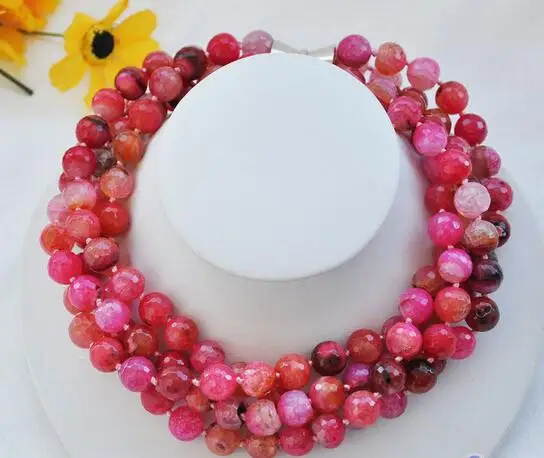 

song voge gem nanJ0291 4row red sheet agate faceted bead necklace