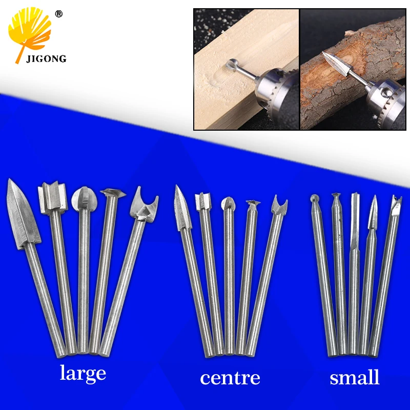 Electric woodworking engraving and milling cutter Root carving and polishing head Root carving tool 3mm handle