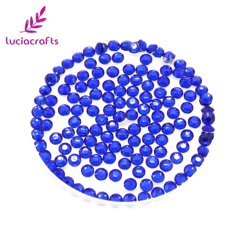 Lucia crafts 16 цветов для резки 5 мм 500 шт./лот SS20 Стразы с плоской задней поверхностью DIY для мобильного телефона Стразы для дизайна ногтей F0801 - Цвет: Sapphire blue