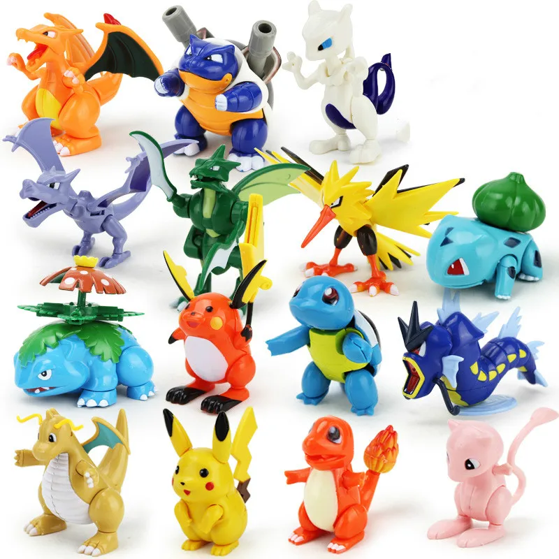

Pokemon Pikachu Toy Charmander Bulbasaur Squirtle Mewtwo Eevee Child Anime Building Blocks Brinquedos Toys for Children