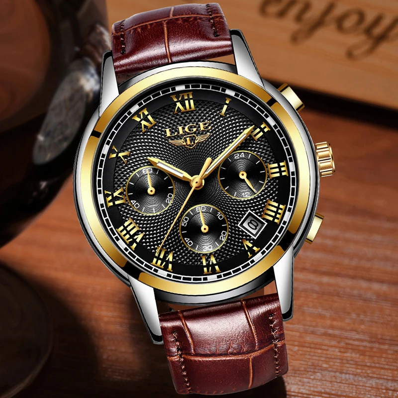 

2019 Fashion Brand LIGE Men Watches Multifunction Chronograph Quartz Military Sport Waterproof Watch Men Clock Relogio Masculino