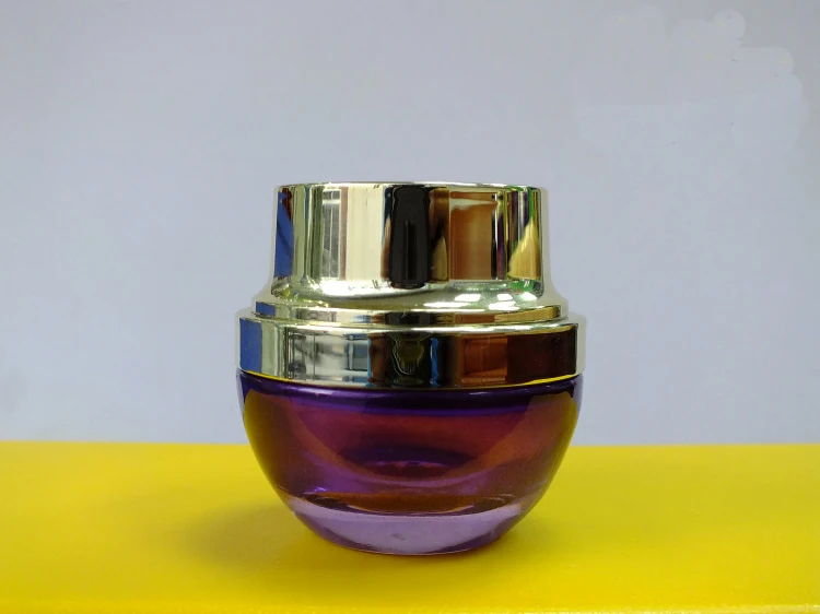 30G purple glass cream jar glass ja with gold lid inner lid included for night cream/eye cream