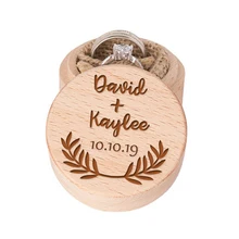 Обручальное кольцо на заказ коробка деревянная коробочка для колец Персонализированные Свадебные кольца на носителя коробки свадебный душ церемония юбилей украшения