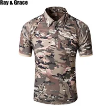 RAY GRACE тактические мужские футболки, походные камуфляжные армейские военные летние уличные дышащие камуфляжные охотничьи футболки с коротким рукавом
