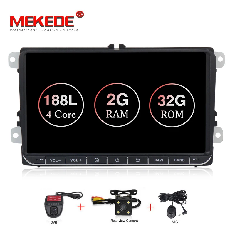 MEKEDE Android 9,1 2+ 32G автомобильный мультимедийный плеер для Volkswagen Golf/Polo/Tiguan/Passat/b7/b6/SEAT/leon/Skoda/Octavia радио gps - Цвет: car dvd camera DVR