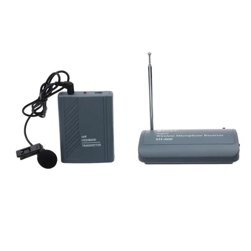 SH 600 Professional Transmitter Wireless Microphone Clip On Mic Receiver