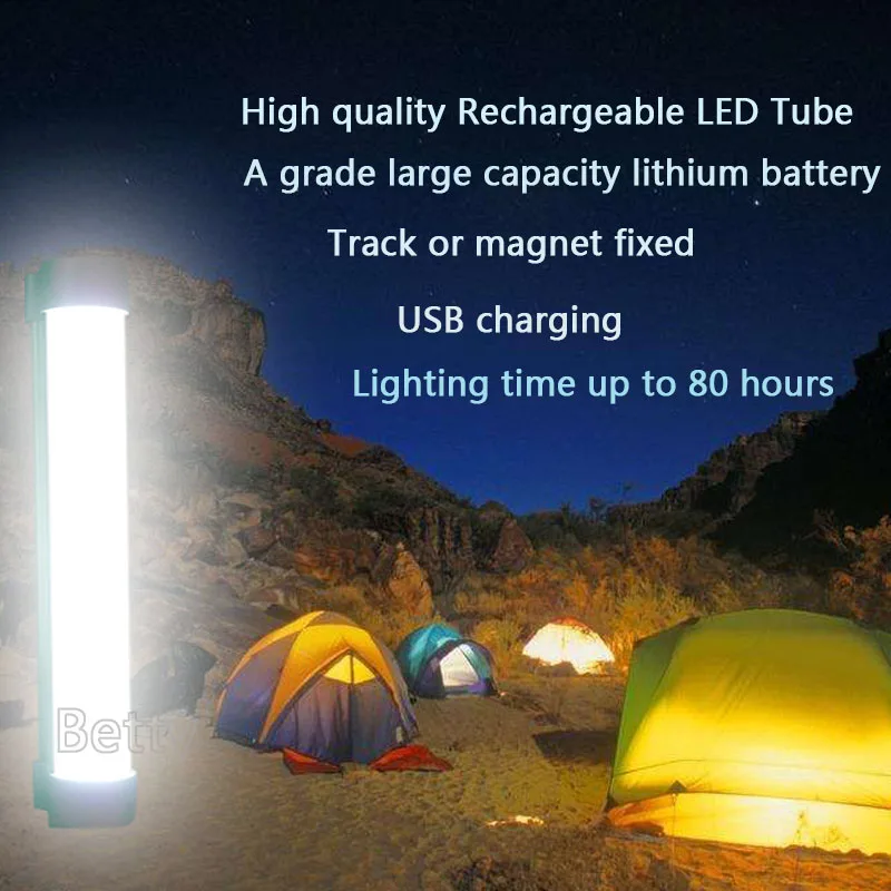 

7W Rechargeable Wireless multi-function led camping lamp Track/magnet fixed SMD 5730 LED Tube Emergency lights
