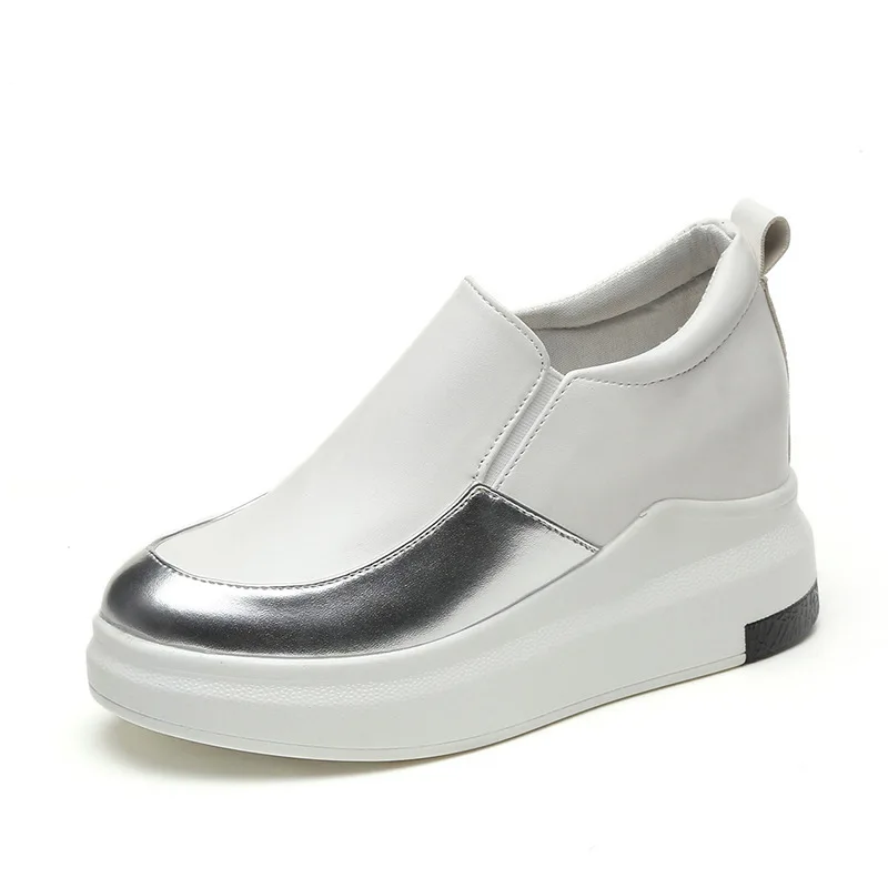 Chaussures Augmenter Noir De Femmes Modèles Nouvelles 2018 blanc Casual Chaussures D'explosion Plates vert Blanc Coréenne YqvPwTf