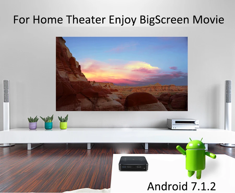 rca projector Android 7.1.2 Mobile Smart Projector 2G RAM 8000mAh Battery Support 4K 1080P HD Proyector Beam Miracast Airplay Eshare BT4.1 vankyo projector