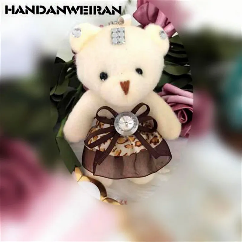 1PCS Mini Plush Bouquet Leopard Bear High Quality Toys Dolls Pendant Unisex Fluffy Bow Bears Doll Toy Kids Gifts Wholesale 12CM typ 4656 z 12cm 230v 19w all metal high temperature resistant cooling fan