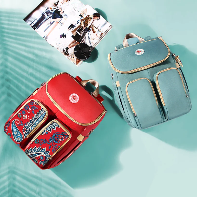 

2019 Mommy Bag Multi-function Large Capacity Mother Bag Fashion Waterproof Mother-to-child Package Travel Double Shoulder Bag