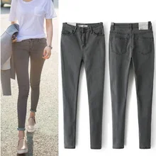 Slim Jeans For Women Skinny High Waist Jeans Woman Clothing Female Casual Stretch Slim Feet Solid Pencil Black Jeans Pants