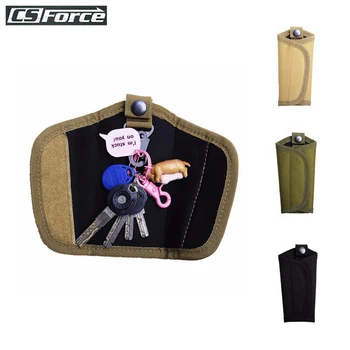 

CS Force Tactical Key Pouch Belt Pouch Outdoor Waterproof Men EDC Pouch Key Holder Carabiner Keychain Case Leather 600D Nylon