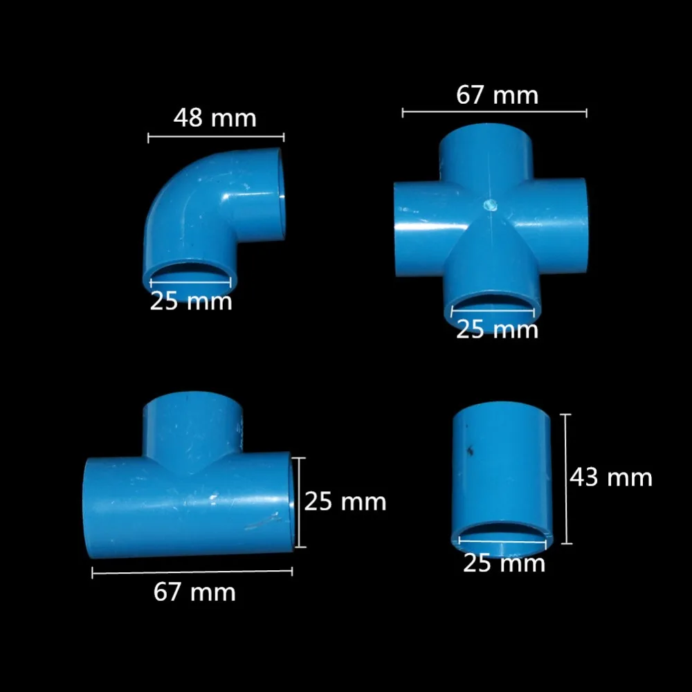Крестовина, тройник, локоть, прямой внутренний соединитель 32 мм, 25 мм, 20 мм ПВХ трубы соединительные садовые водопроводные трубы адаптер аквариумные фитинги