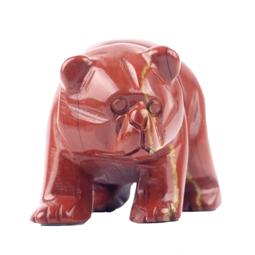 1,5 дюйма Красный Jesper Агат Натуральный камень милый медведь украшения дома Исцеление чакры камень «reiki» резные бусы ручной работы