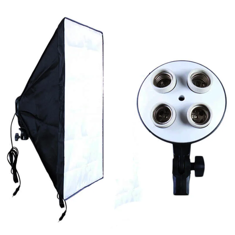

50x70cm Softbox 20"x28" Soft Box 4-capped Photo Studio Tent Video Photo Box For E27 Lamp Continuous Lighting photography