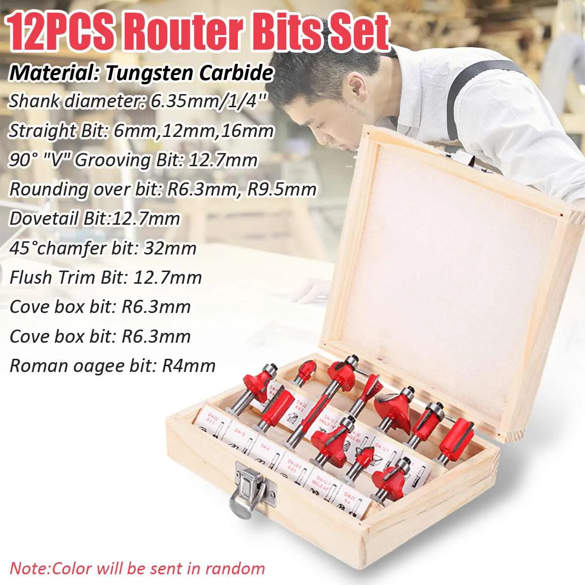 800W 30000RPM Woodworking Electric Trimmer Wood Laminate Router 6.35mm Small Copper Motor Carving Machine Woodworking DIY Tools