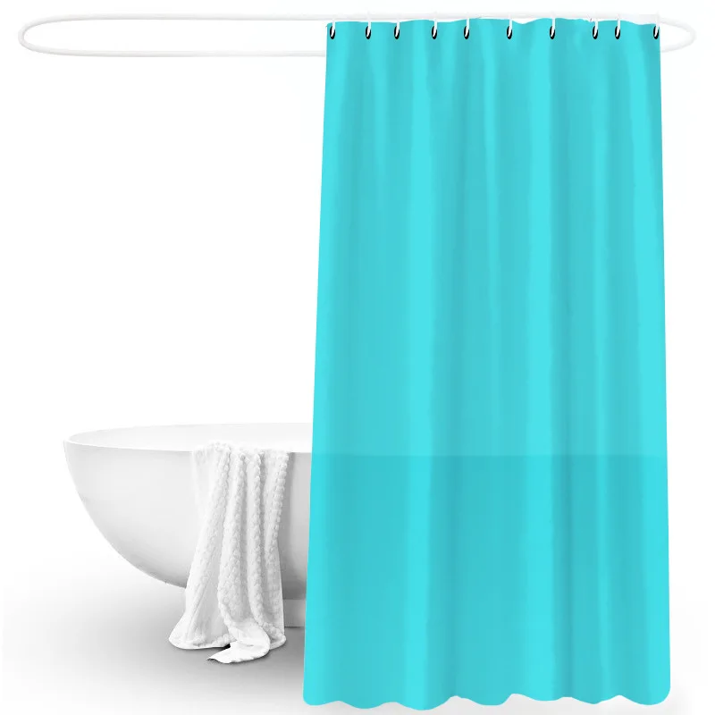 Solid Color Thick Polyester Cloth Shower Curtain Nordic Style Simple