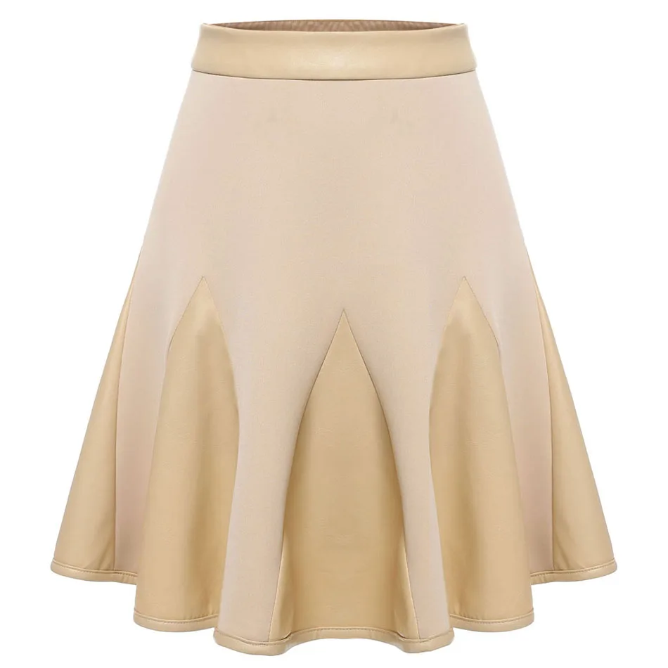 

Fashion Women Sexy Mini Skirt Casual Patchwork Side Zipper Lady Girls Basic Versatile Flared Short Skirt