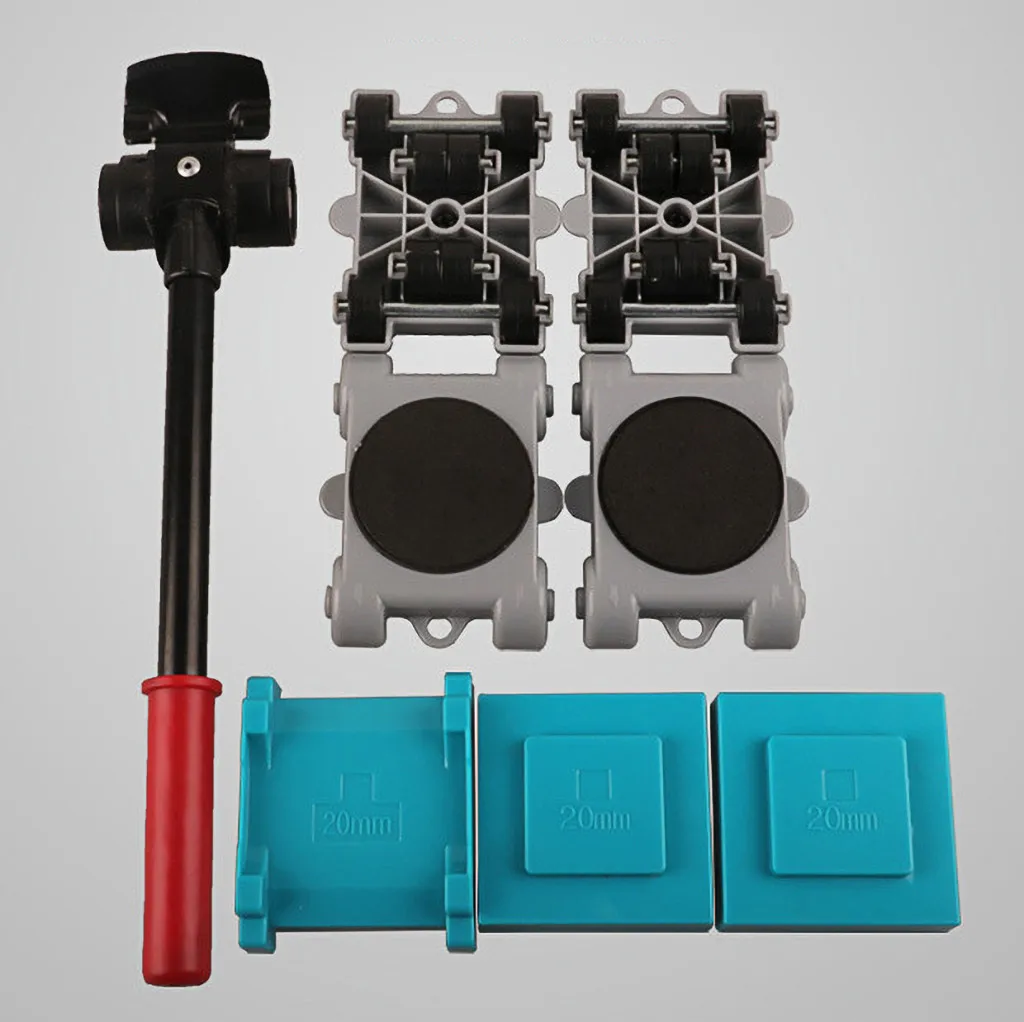 

ISHOWTIENDA 8-piece Home Trolley Easy Furniture Lifter Mover Tool Set Moving Sliders 8 Packs Tool Set Heavy Systm#531g40