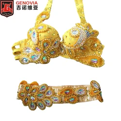 Professional Dancewear 2pcs set Bra+Hip Belt Luxury Belly Dancing Egyptian Costumes Oriental Dance Costume Bra Belt Professional Dancewear 2pcs set Bra+Hip Belt Luxury Belly Dancing Egyptian Costumes Oriental Dance Costume Bra Belt