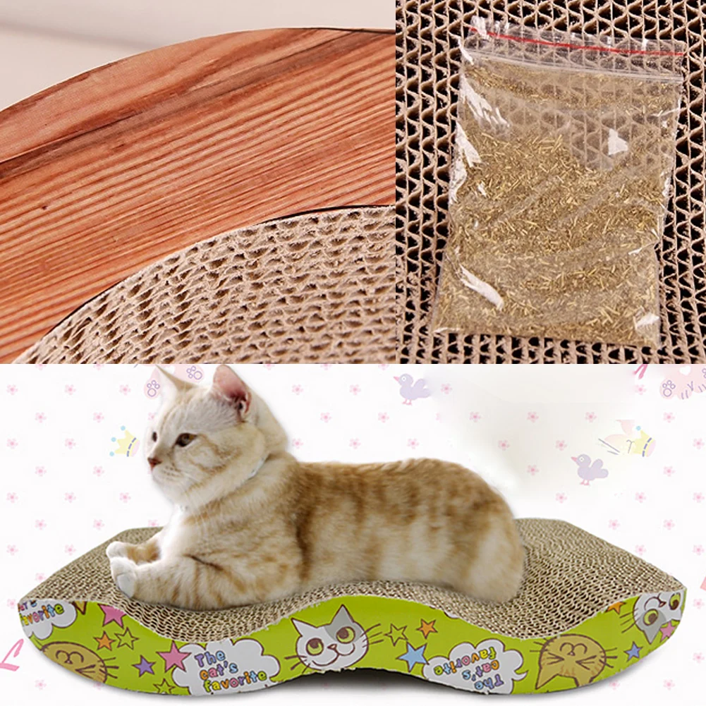 

43*21cm Cat Scratcher Corrugated Scratching Board Pad Kitten Claws Care Interactive Toys Cat Toy with Catnip Products for Cats