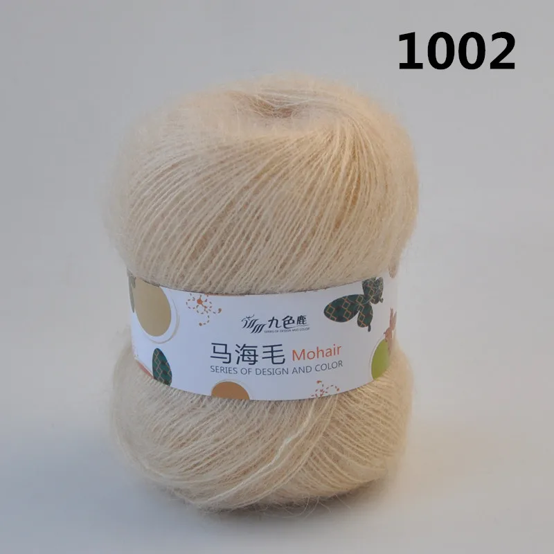 50 г/шар мохеровая шерстяная пряжа для ручного вязания шаль-свитер мягкая Тонкая нить B - Цвет: 1002