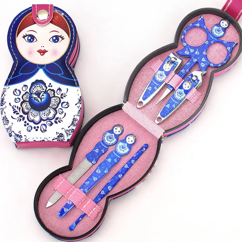 100 sets Russian Doll Manicure & Pedicure Set Nail Clippers Scissors