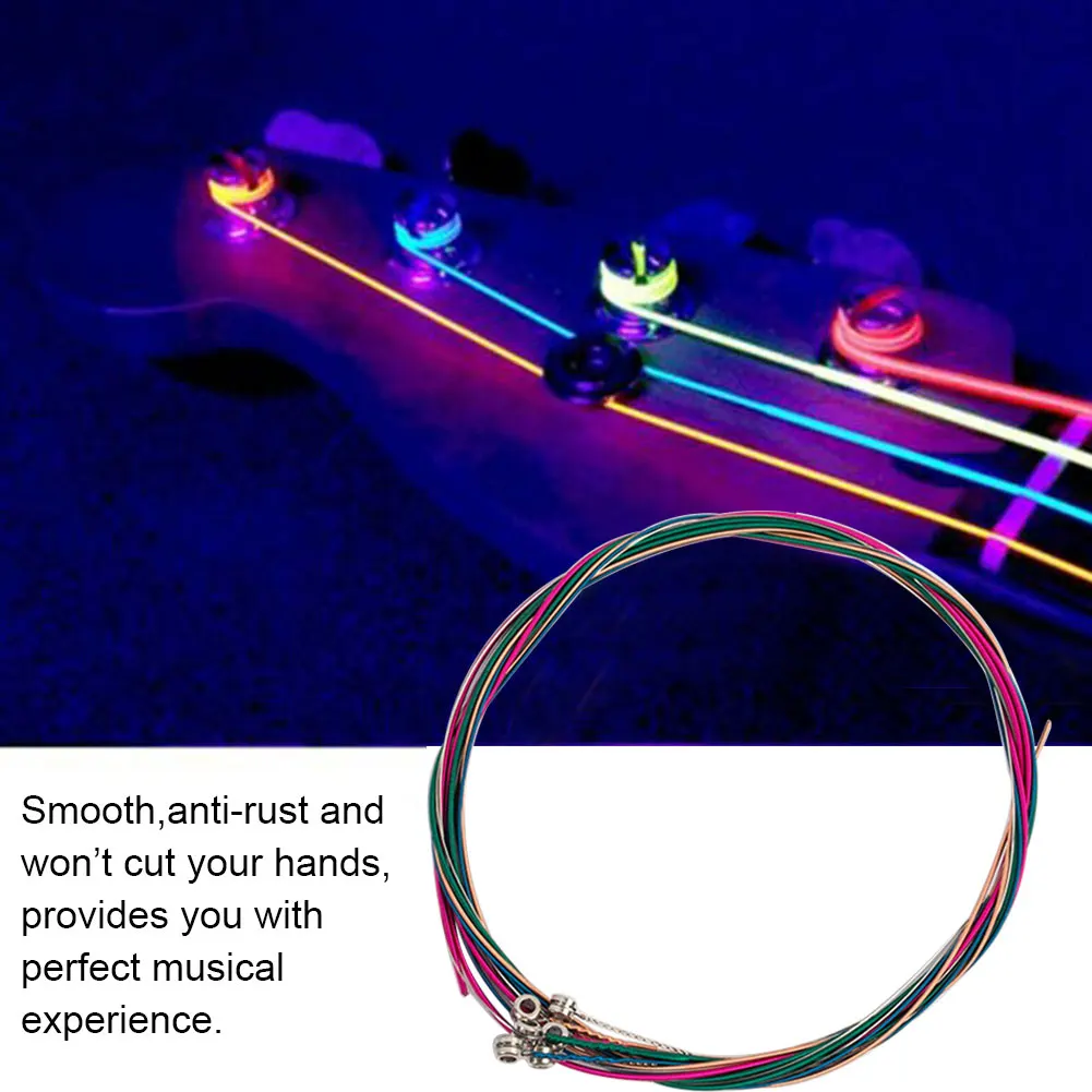 

6pcs/set Acoustic Guitar String Light Gauge Stable Accessories Sound Folk Durable For Musical Instruments Electric Bass Colorful