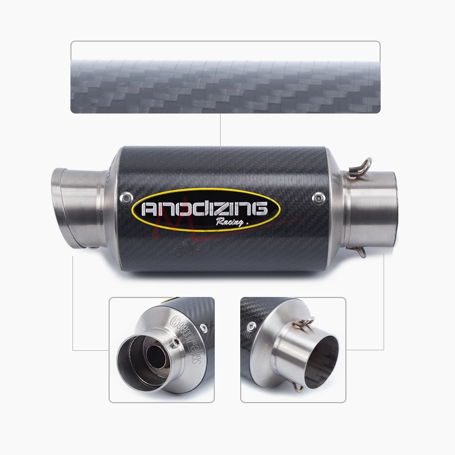 Motoo-para KAWASAKI NINJA650/R 09-16 ER6N 09-16 ER6F 09-16 de fibra de carbono silenciador de Escape de enlace medio tubo de Escape antideslizante en
