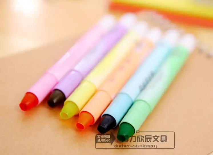 Красочные Обучение маркеры Твердые Желе маркер ручка 6 шт./лот милые корейские канцелярские