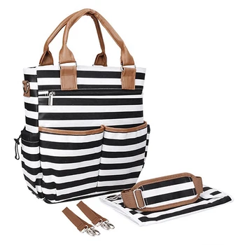 

Multi-purpose Large Capacity Diaper Bag Mommy Maternity stripe Nappy Bags Baby Travel Nursing Bag Baby Care For Dad and Mom