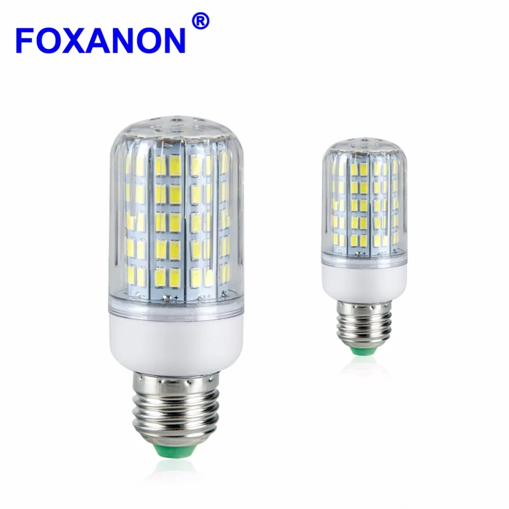 Светодиодная лампочка Foxanon E27 10 шт. 220 В переменного тока 5730SMD 24 30 42 64 80 89 108 136