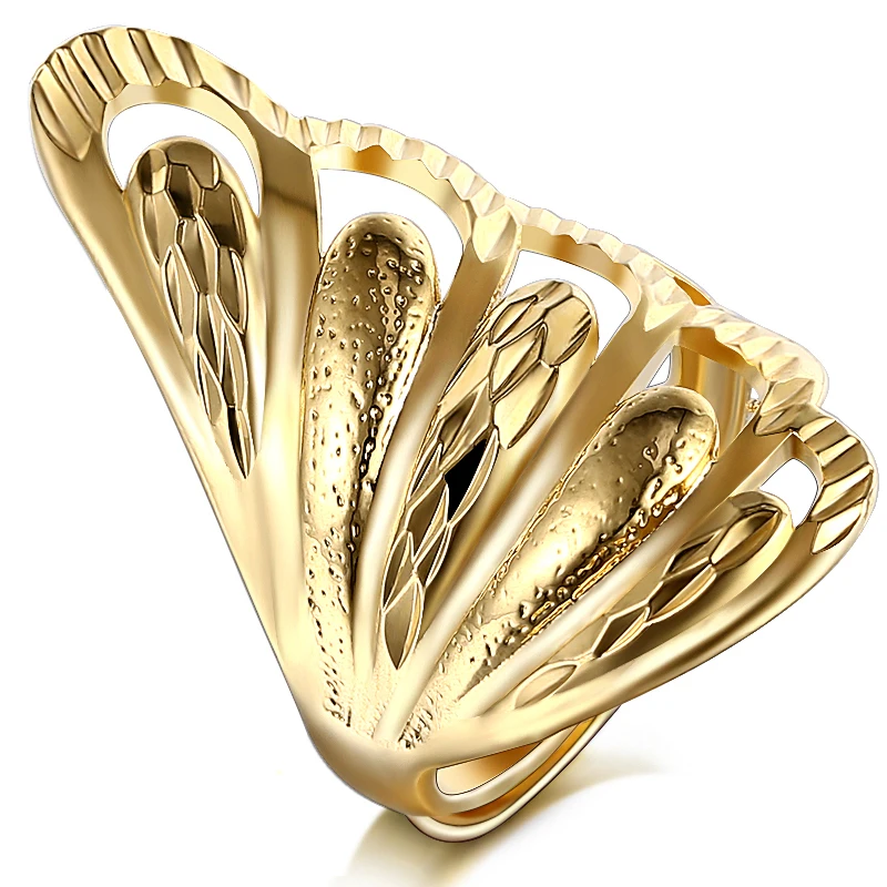 

Luxury Gold Color Wing Ring Resizeable Finger Jewelry for Women