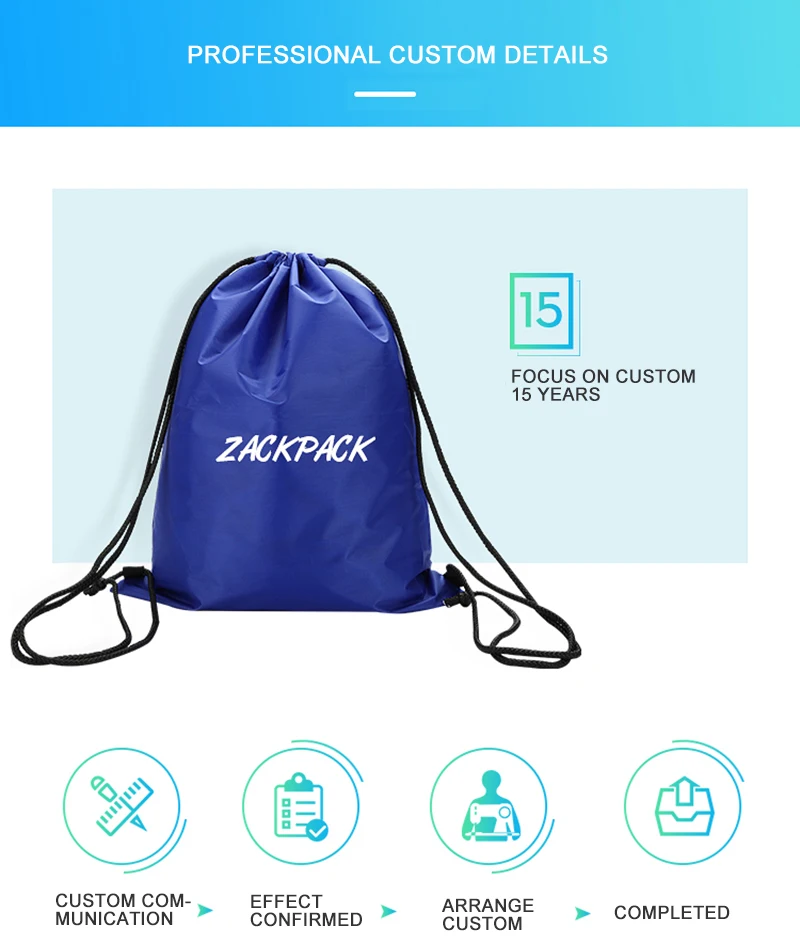 5 шт. на заказ сумки на шнурке водонепроницаемый спортивный полиэфирный рюкзак для школьников и студентов Mochila печать логотипа мешок