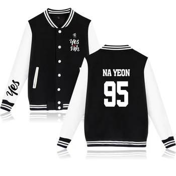 

TWICE YES OR YES In Men Jacket Hoodies Print Twice Abum Korea Knop Jacket Coat Top Casual Clothing Baseball Uniform