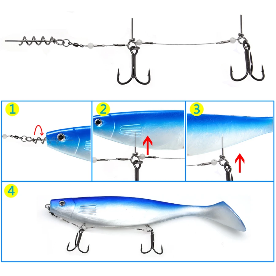 1 шт. двойные рыболовные крючки светящиеся рыболовные снасти рыболовные крючки с винтовым разъемом Карп колючий крючок океан для большой мягкий шэд