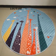 Loutesi меховой коврик коврики Детский игровой коврик ползающий коврик-головоломка с сумкой для хранения детские игрушки мешок для мелких предметов мультяшный Жираф овечка