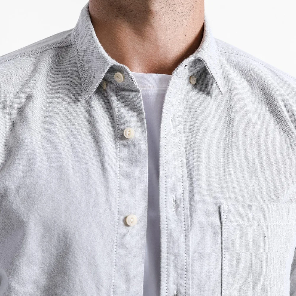 SIMWOOD Brand Men Shirts New 2019 Fashion Long Sleeve 100% Pure Cotton Blouse Slim Fit Plus Size Brushed Oxford Shirt  180569