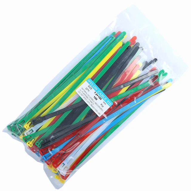 Releasable Plastic Cable ties 150mm 100pcs Recycle Nylon Cable Wire
