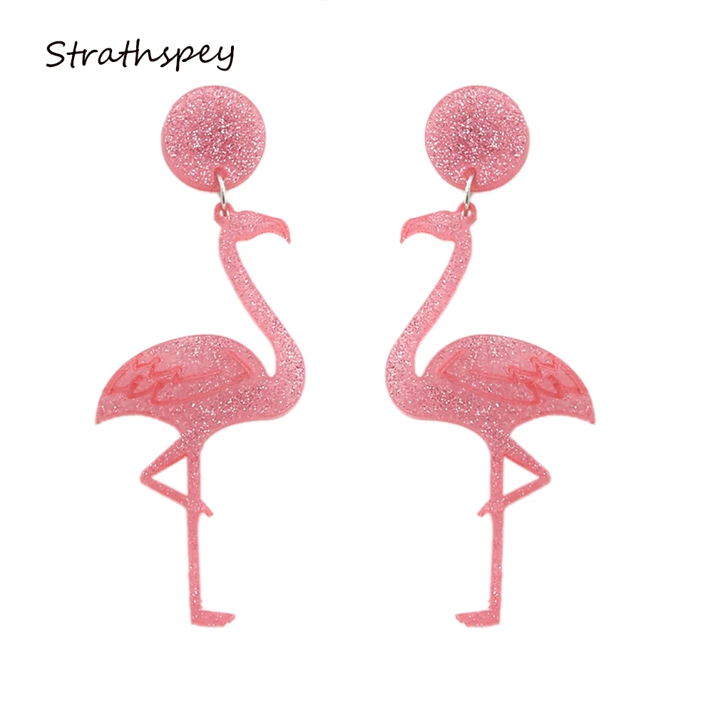 Strathspey New Coming Lovely Cute Bird Drop Earrings Long Flamingo Strathspey New Coming Lovely Cute Bird Drop Earrings Long Flamingo