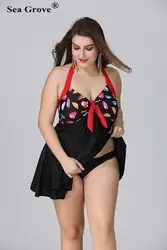 Большой Размеры купальники сексуальное платье плавать + низкой талией Bottom пляжная 2018 плюс Размеры XL-5XL купальные костюмы большие размеры