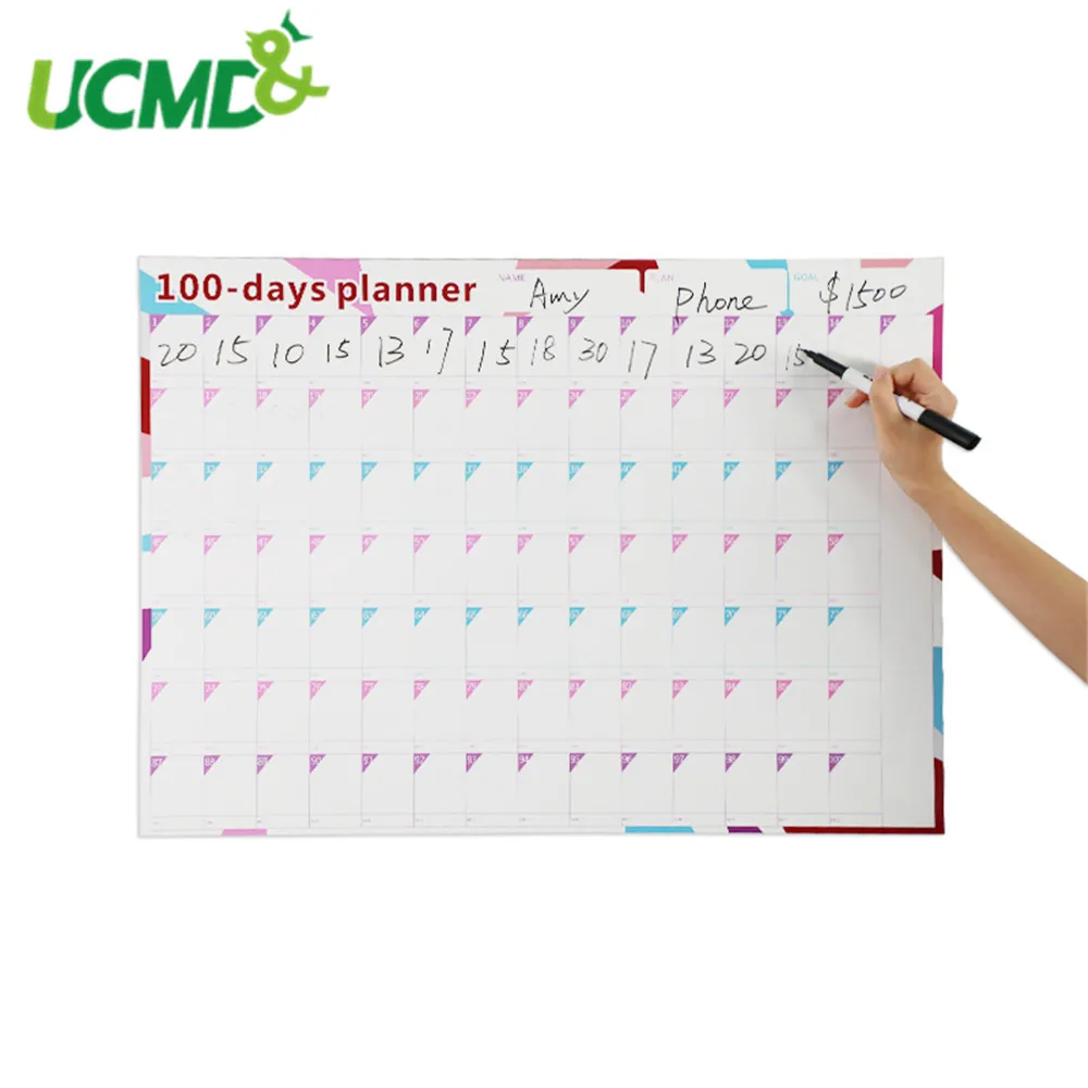 us 32 79 18 off 100 days paper wall calendar office agenda daily planner kids learning schedule periodic planner 70 50cm office school supplies in daily planner 2015 2020
