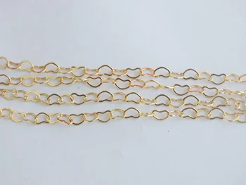 

free shipping!!!A-3848 3*4mm Heart shape Chain Jewelry Findings Gold Tone Metal Jewelry Chain