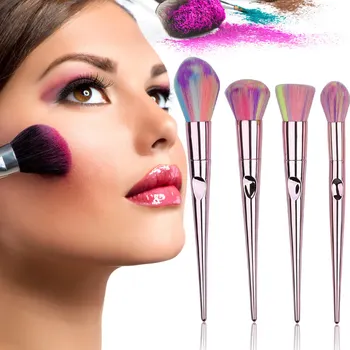

High Quality 10 Pcs Colorful Synthetic Hair Cosmetics Brushes Sets for Eyeshadow Foundation