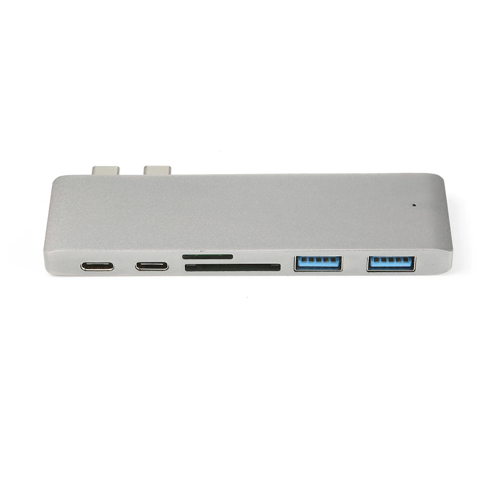 

6 in1 USB-C Hub Dual Type-C HUB To HDTV Adapter 4K HD SD TRF PD Reader Hub PC Accessories & Parts For Macbook Pro