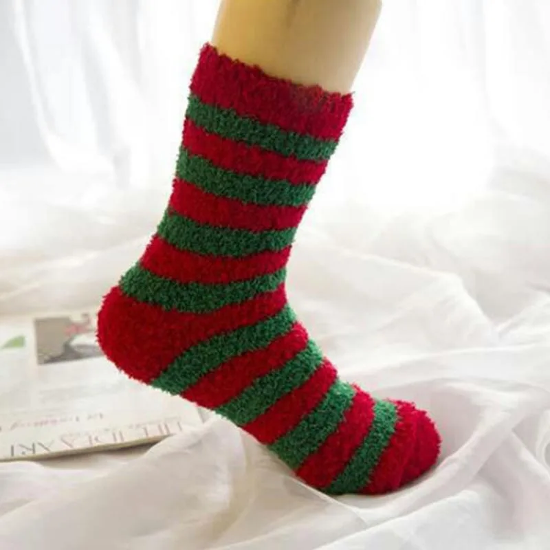 Плюшевые рождественские носки toivotukasia, пушистые, махровые, плотные, теплые, теплые, женские, зимние, с елкой, реннтье, Санта Клаус, пушистые, мягкие носки